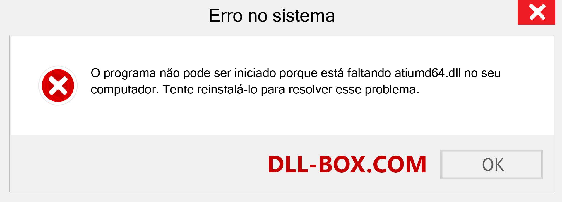 Arquivo atiumd64.dll ausente ?. Download para Windows 7, 8, 10 - Correção de erro ausente atiumd64 dll no Windows, fotos, imagens